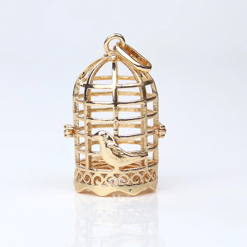 Retro Aroma Diffuser Necklace Birdcage Open Cage Pendant Perfume Essential Oil Aromatherapy Locket Pendant DIY Making Accessorie