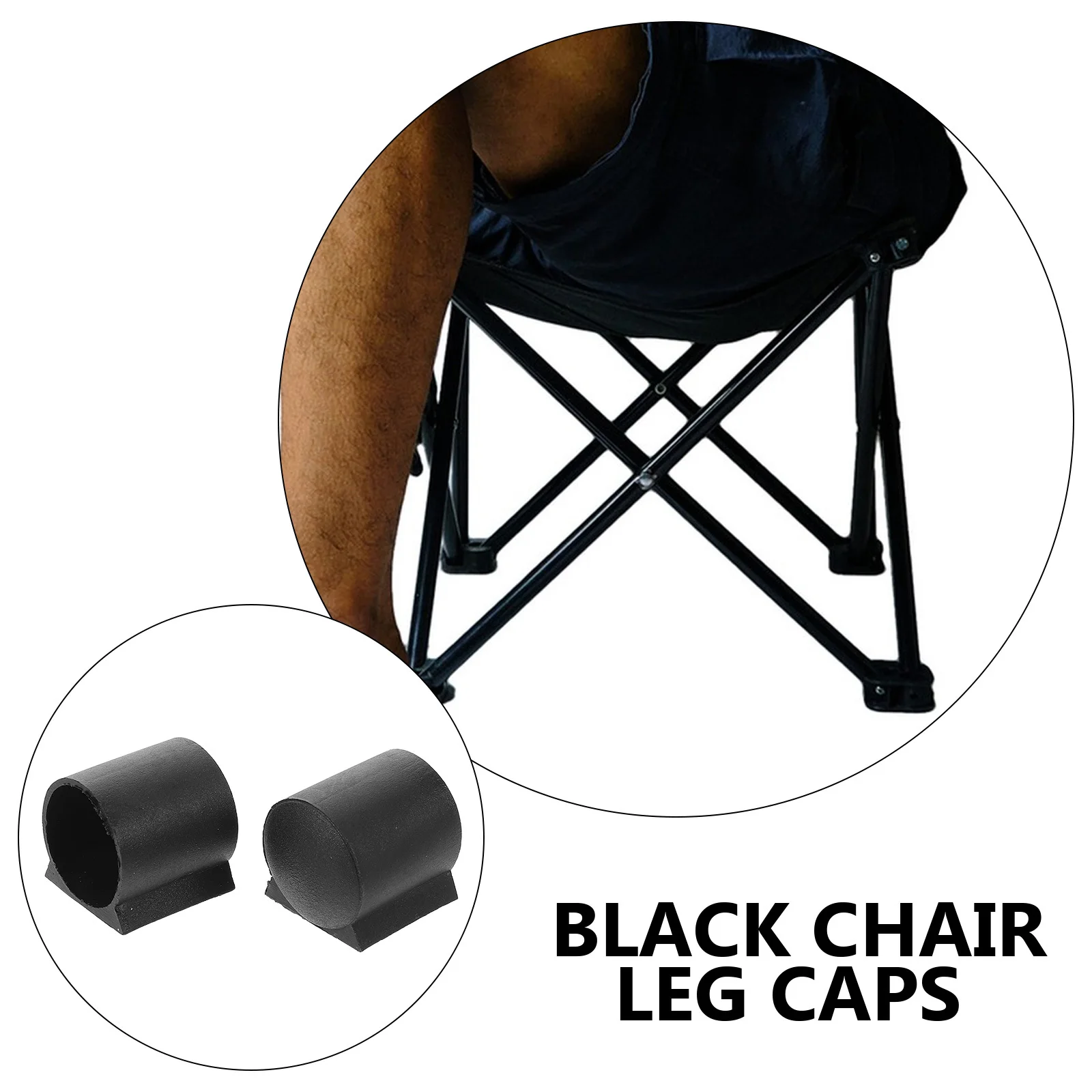 12 قطعة من واقي أرجل الكرسي القابل للطي: سدادات ثبات بلاستيكية سوداء للكراسي واقيات الأرضية قطع غيار أرجل الأثاث
