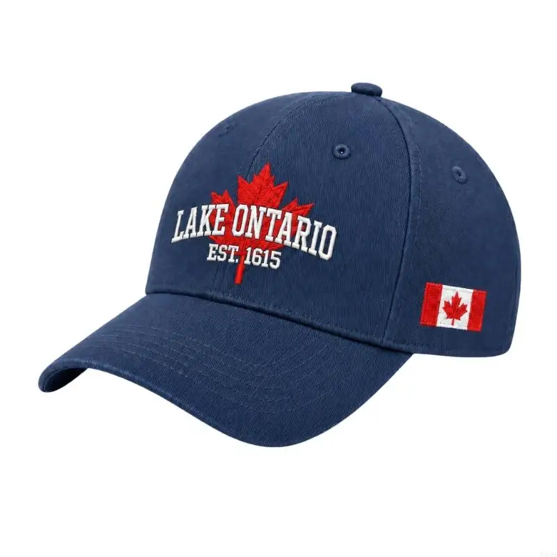 Baseball Hat with Textured Maple Embroidery and Curved Brims for Camping 6XDA