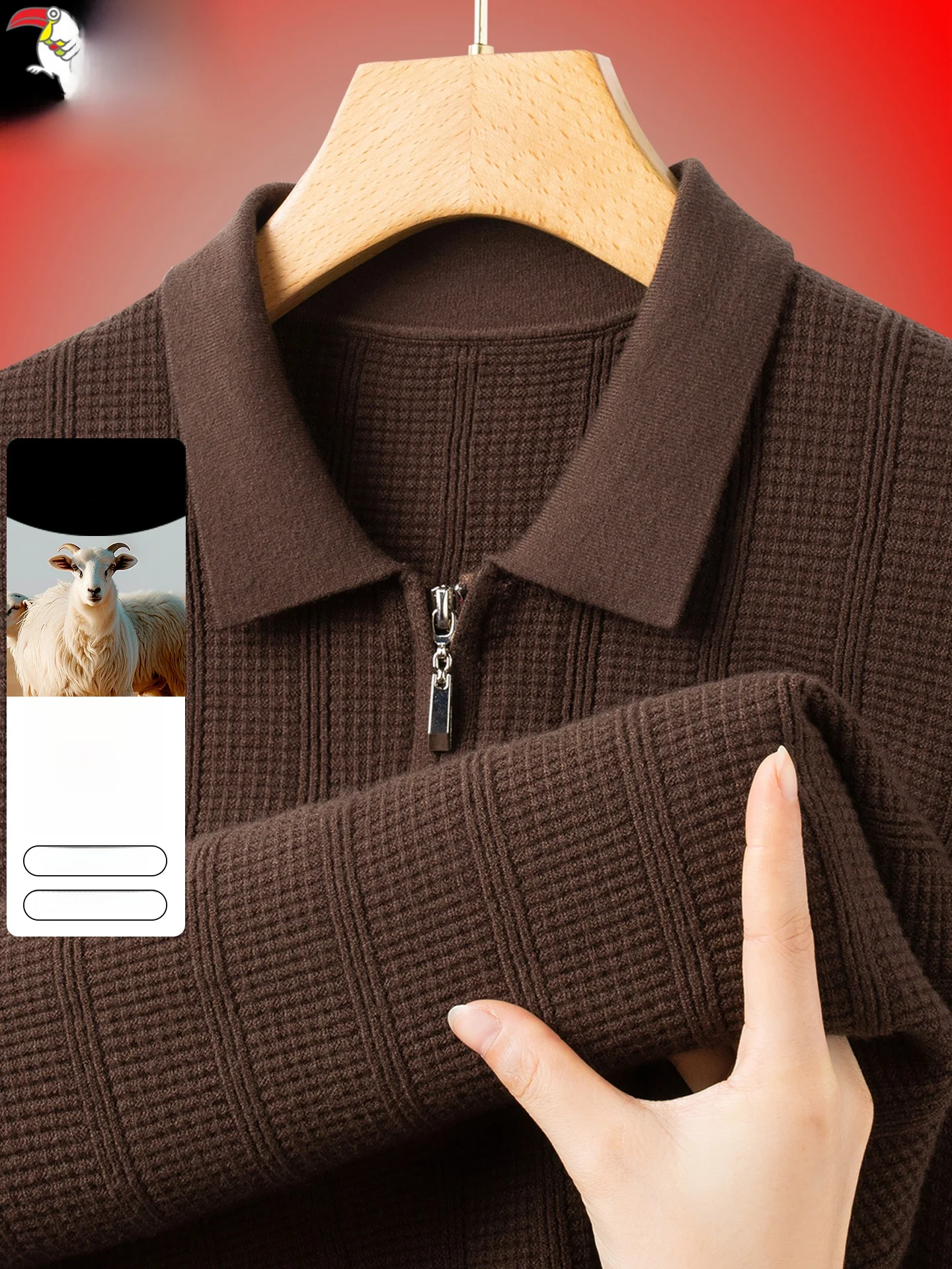 

Теплый шерстяной вязаный свитер для мужчин, повседневный, утолщенный, зимний, модный, с декоративной молнией, стандартной длины, с длинными рукавами