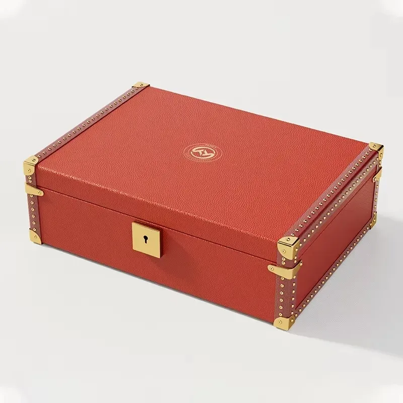 Customized acrylic mahjong set, luxury New Year's gift, leather portable brand custom mahjong box, Christmas gift mahjong