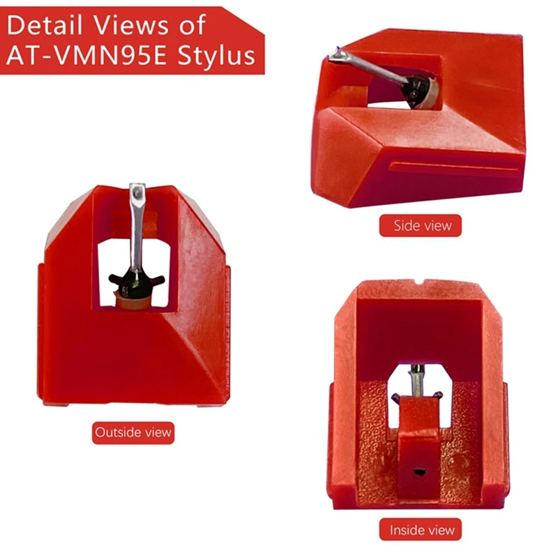 B34B-AT-VMN95E Elliptical Turntable Stylus Replacement, Diamond Record Player Needle For Audio-Technica AT-LP120X