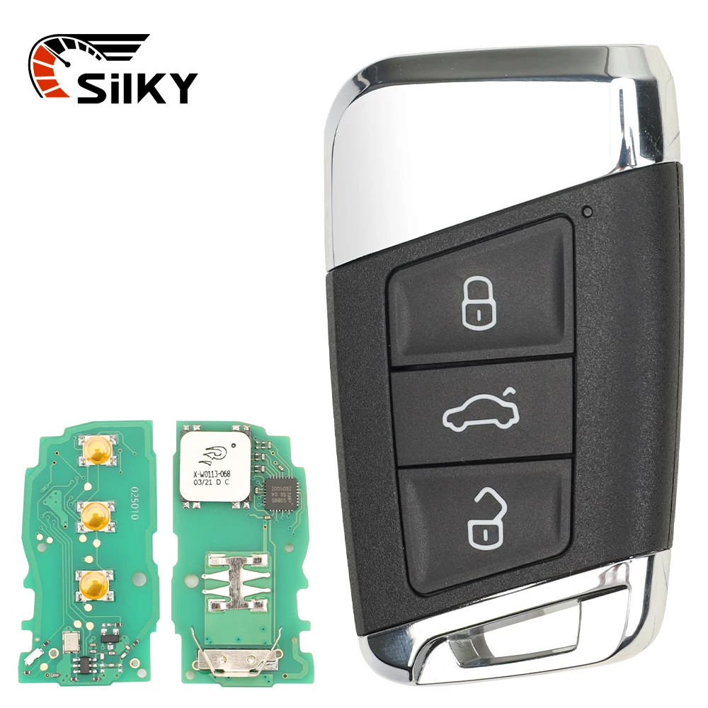 SilKY Keyless Go Remote Car Key 3 Buttons 434MHz MQB 48 Chip FOB For VW Volkswagen Passat B8Superb A7 Magotan MQB48 2015-2019