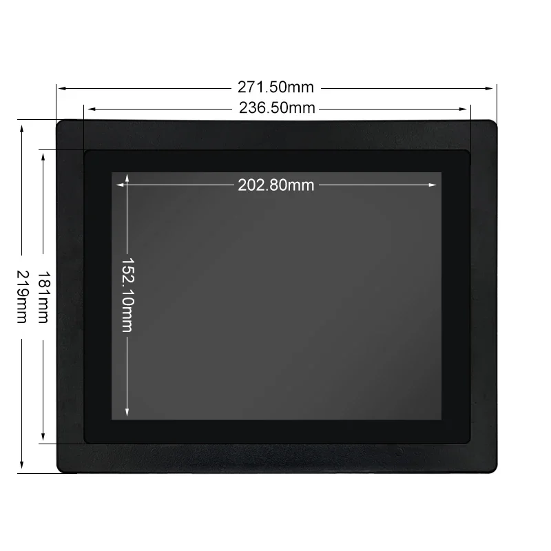 10 inch 800*600 HD-MI VGA Capacitive touch screen Metal Aluminum Frame TFT Embedded pure flat OEM ODM industrial LCD LED