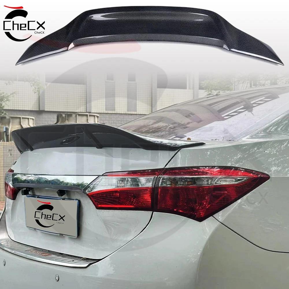 Suitable For 2014-2018 Toyota Corolla High Quality ABS Material Rear Spoiler R-Style Carbon Fiber Pattern Rear Spoiler Tail