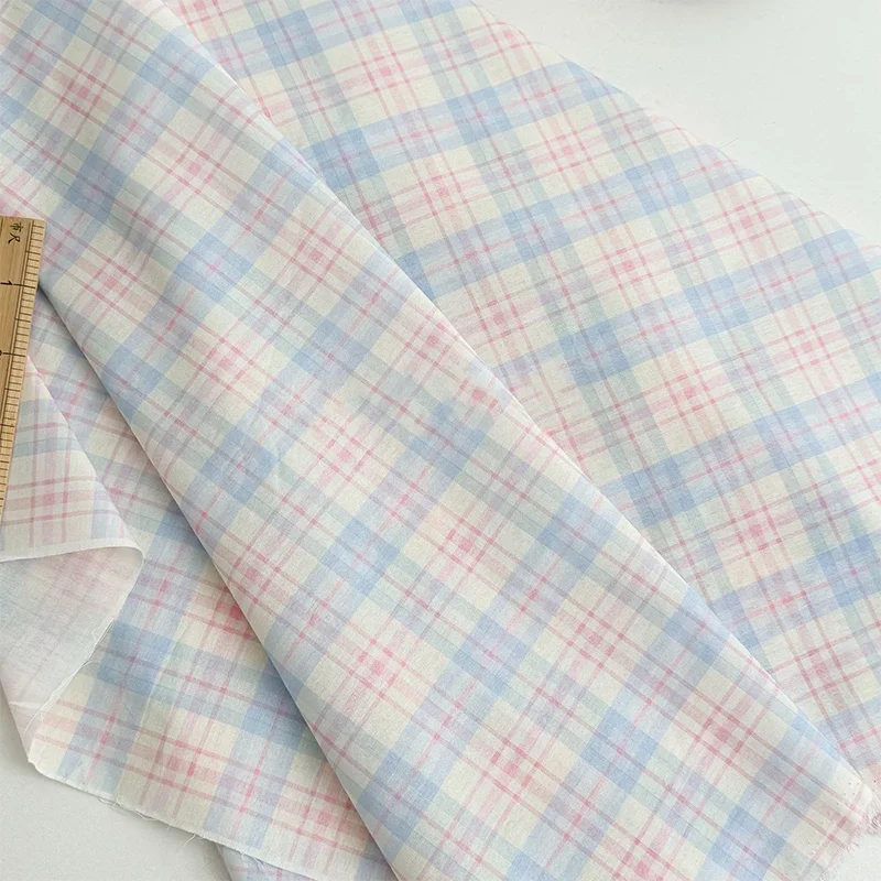 1x1.45m Cotton Colorful Plaid Fabric Digital Printing DIY Children's Clothing Home Clothes Pajamas Cloth Color Checkered Fabric