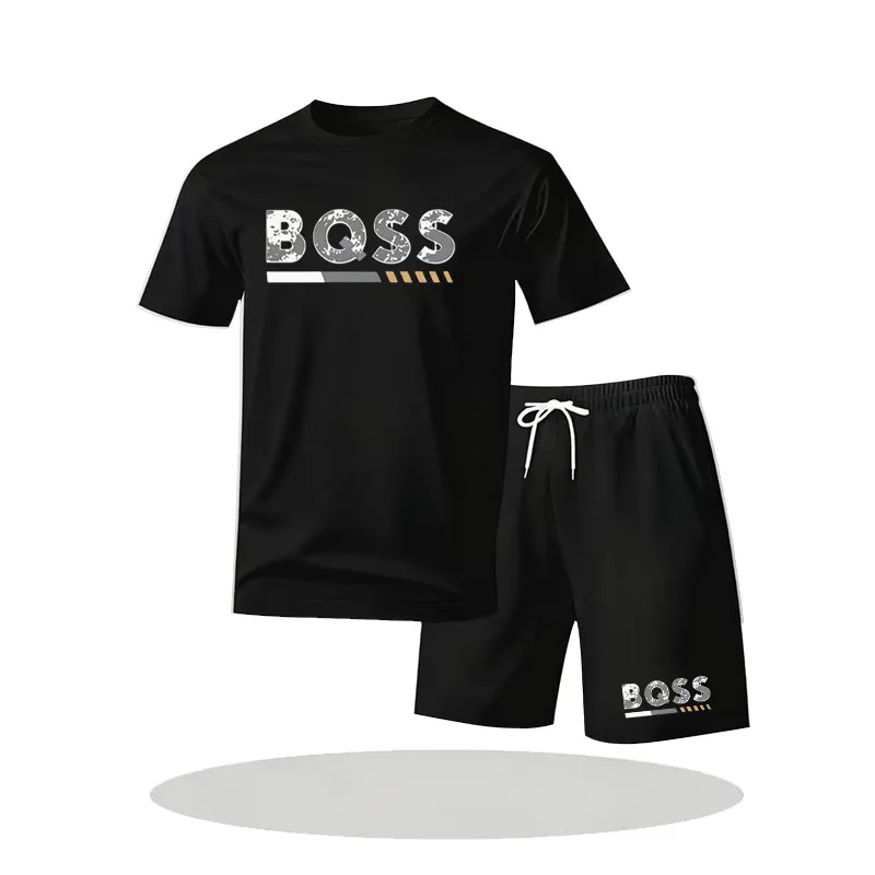 

Men's Summer Fitness Sportswear Set Short-Sleeved T-Shirt And Shorts Two-Piece Breathable Quick-Drying Casual Sportswear