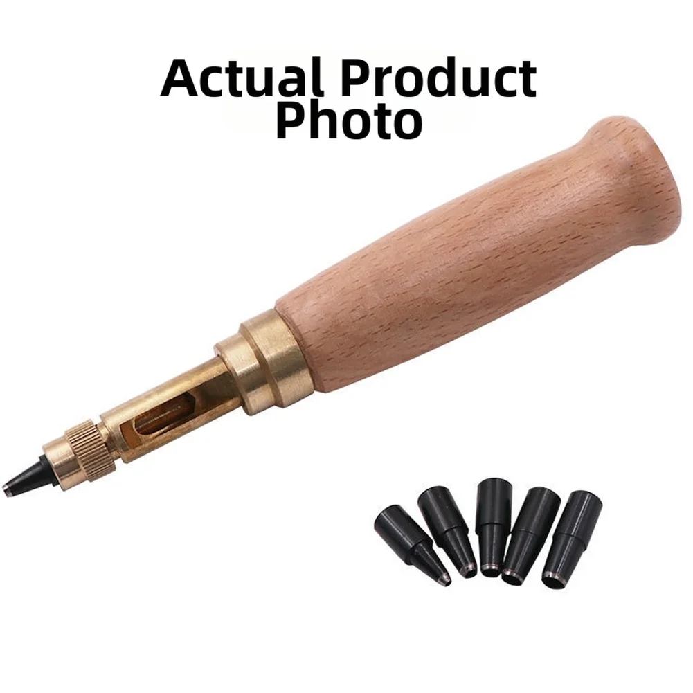 

Rotating Leather Hole Punch Tool With 6 Interchangeable Heads 1.5-4.0mm Steel Punche For Leather Belts Paper Card Punching Hole