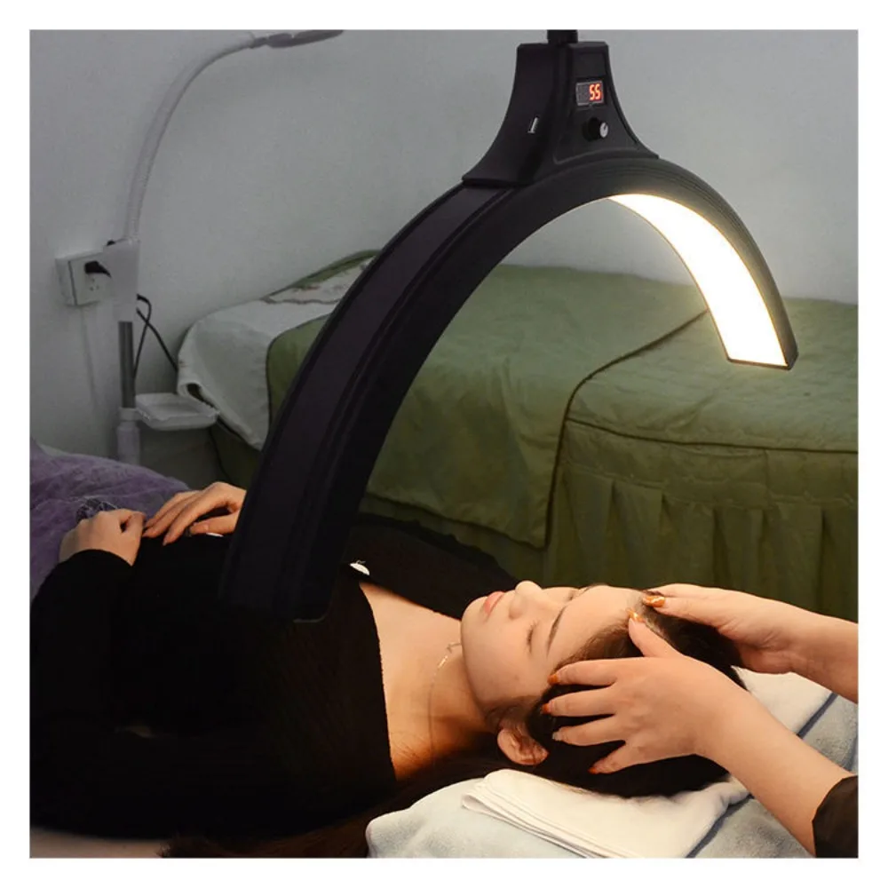 U-Shaped 60W LED Floor Fill Light Adjustable Brightness Eye Protection Lamp with Bracket for Live Broadcast Beauty Salon Bedroom