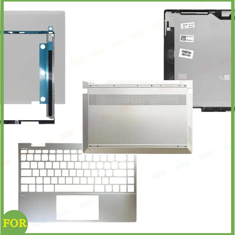 BDBH For HP ENVY X360 13-AY TPN-C147 New Laptop Case LCD Rear Cover Front Baffle Palm Support Bottom Case Hinge Silver 13-inch