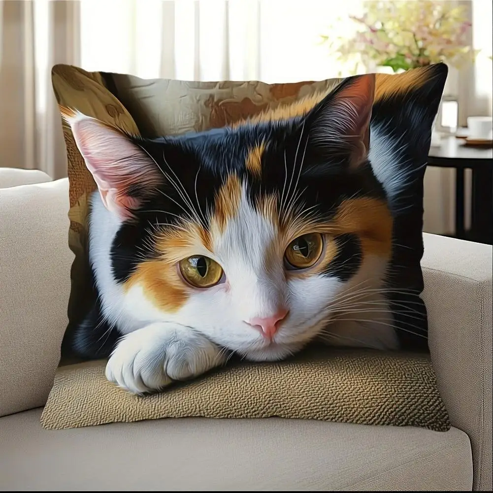 Lovely Pet Cat Pillowcase Playing With Phones Kitten Sofa Cushion Cover Home Decorative Bed Pillow Case Bed Favor