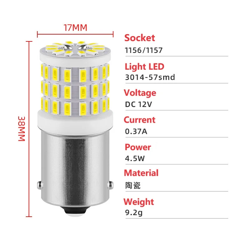 1PCS Py21w Ba15s P21w Led 1156 Bau15s Bulb Canbus 1157 Led Bay15d P21/5w Car Turn Signal Lamp Brake Backup Light