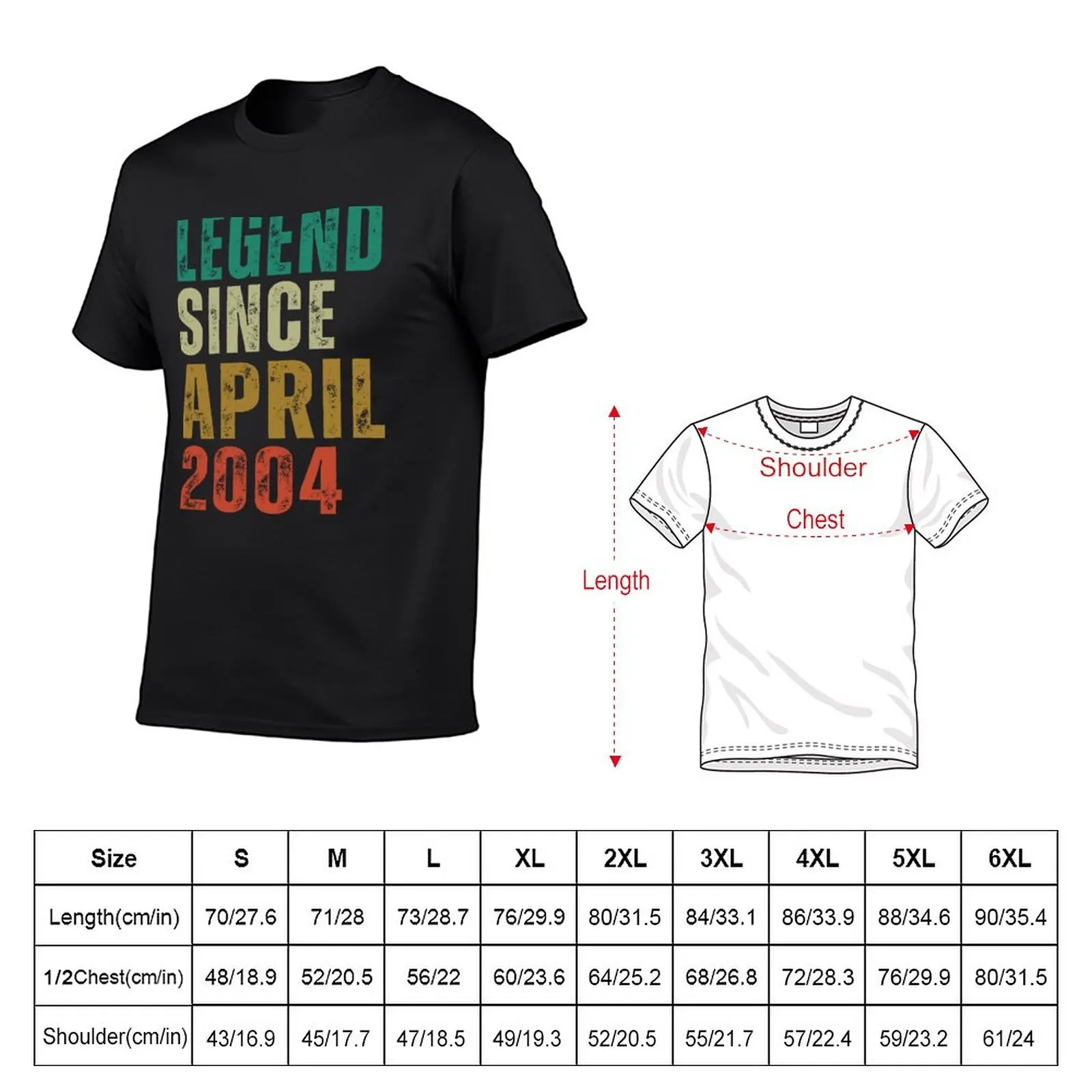 Legend Since April 2004 Awesome Retro Vintage Birthday Years Old Gift T-Shirt korean fashion graphics sweat shirts, men