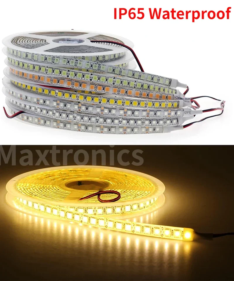 5M/Roll High Brightness DC12V LED Strip Light SMD5054 120Leds/M IP30/IP65 Warm White/ White/Blue/Red/Green For Festival Decor