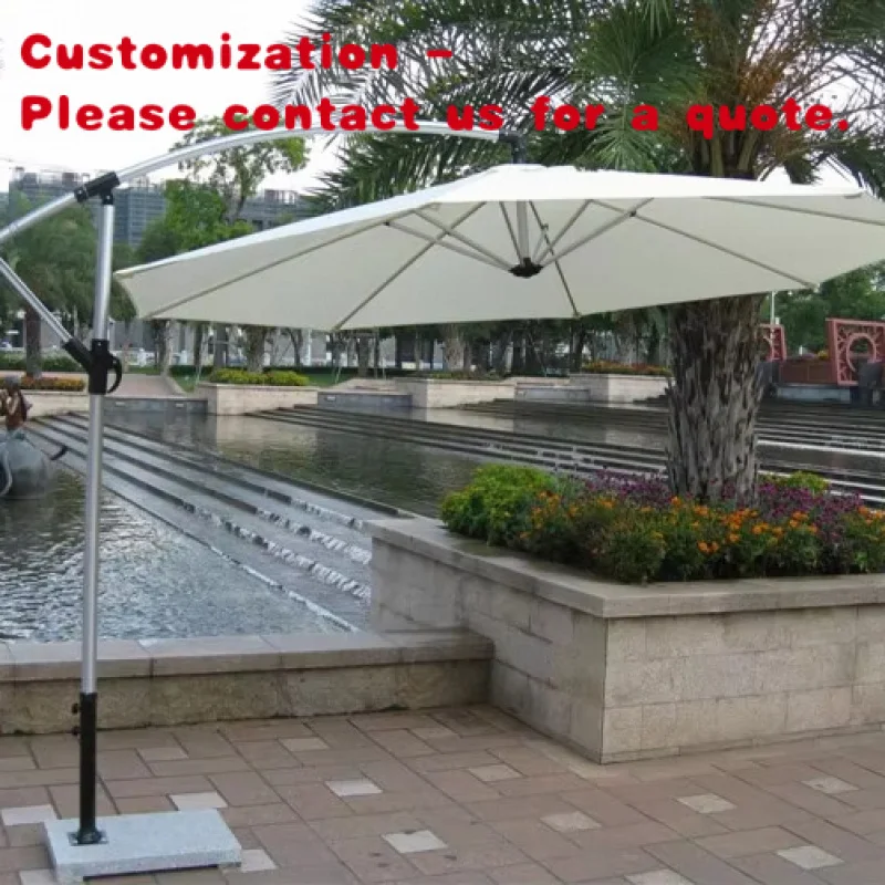 custom.Modern Aluminum Banana Parasol New Design Waterproof Outdoor Patio Garden Hotels Parks Dining Kitchens Court