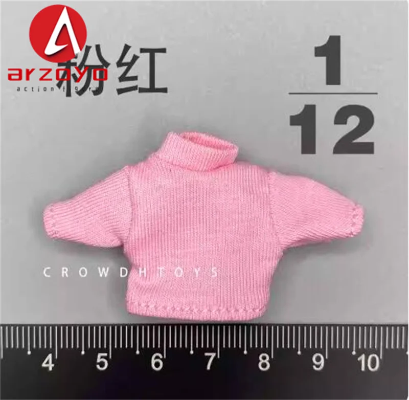 1/12 Scale Female Tight Short T-shirt High Neck Short Sleeved Clothes Model Fit 6''Romankey Soldier BJD Action Figure Body Dolls