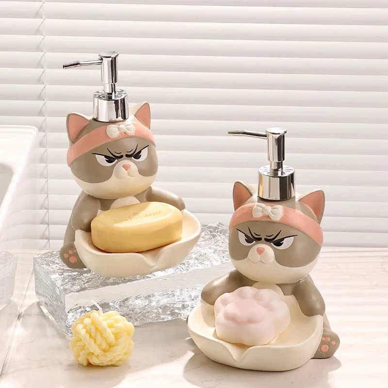 

Прессовая бутылка с мультяшным котом, мыльница, слив, встроенная бутылка для мытья рук, высокая бутылка для геля для душа, дозирующая бутылка для мыла