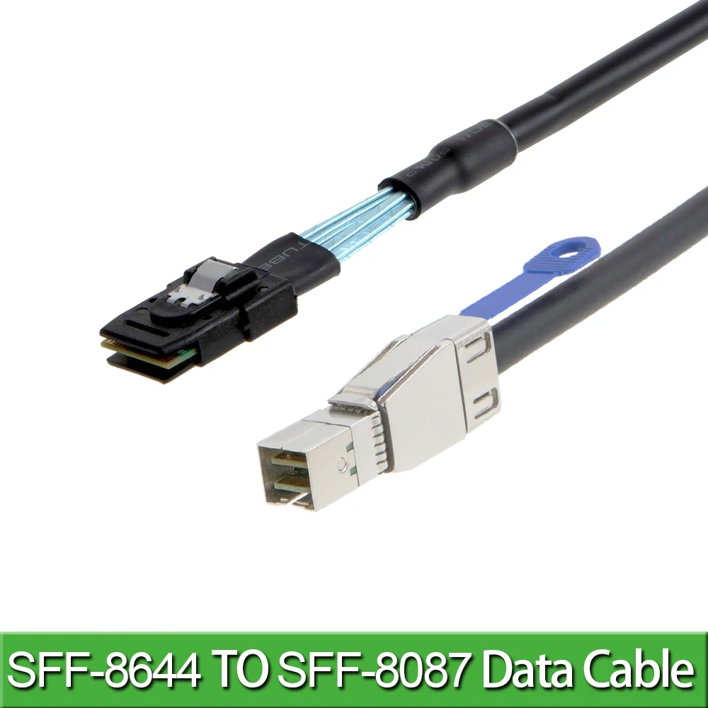 SFF-8644 to SFF-8087 Mini SAS Cable, External  to Internal 36Pin Hybrid SAS3.0 6Gbps Cable for DataCenter, Servers,Workstations