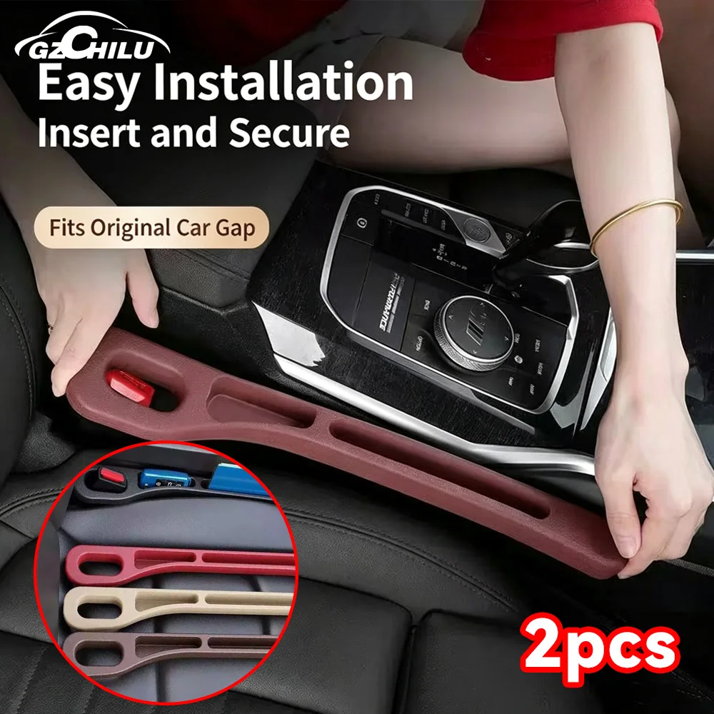 2Pcs Car Seat Gap Filler Between Seats Crevice Interior For Jaguar X S F XF XJ6 XJS XKR XFR XE XJ XK XEL XFL XJL F-Type F-Pace