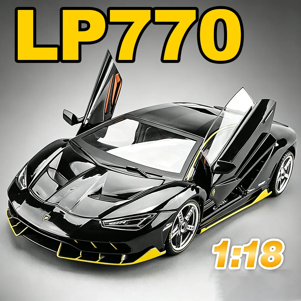 1:18 Lambor LP770 Pagani Huayra Alloy Diecast Cars Toys Models Rubber Tire Pull Bsck Doors Opened Sports Car Ornament Best Gifts