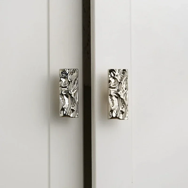 Küchen- und Kleiderschranktürgriffe, Schubladen- und Schuhschrankknöpfe aus Nickel-Silber, Einloch-Griffe, französischer Luxus, hochwertige Messing-Schranktürgriffe – Detail 4