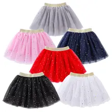 Kids Mesh Mini Skirt with Glitter Stars #2