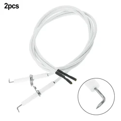 2Pcs Ceramic Igniter Electrode With 700mm Ignition Spark Plug Wire,Used Push Button Piezo Igniter For Gas Grill Burner Fire Pits