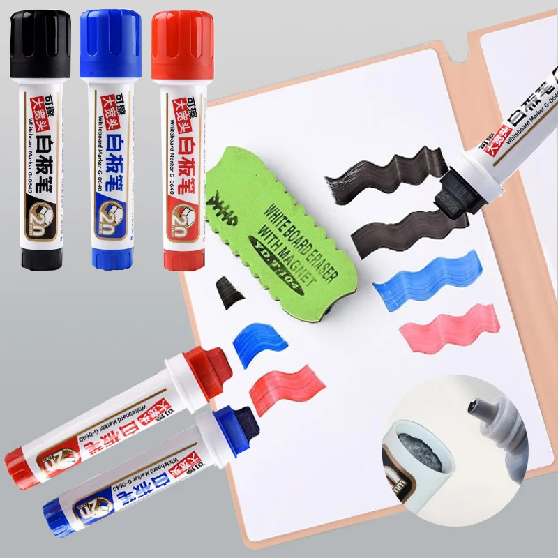 Erasable Whiteboard Pen 20mm Writing Line Width Water-based for Ceramic Plastic Glass Whiteboard Writing Painting