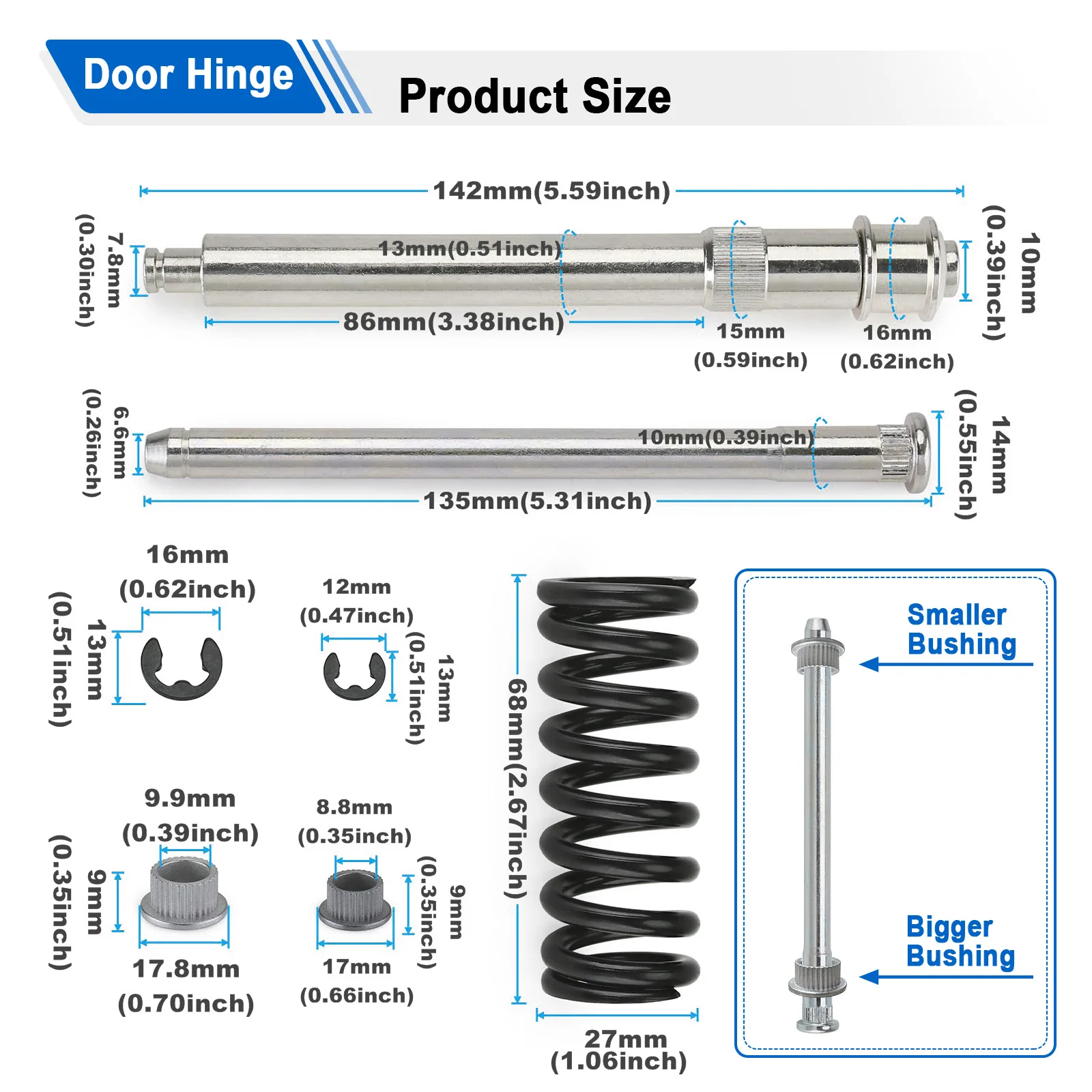 CNSPEED Door Hinge Repairer Kit Door Hinge Pin Bushing Kit for 1994-2004 Chevrolet Blazer S10 S15