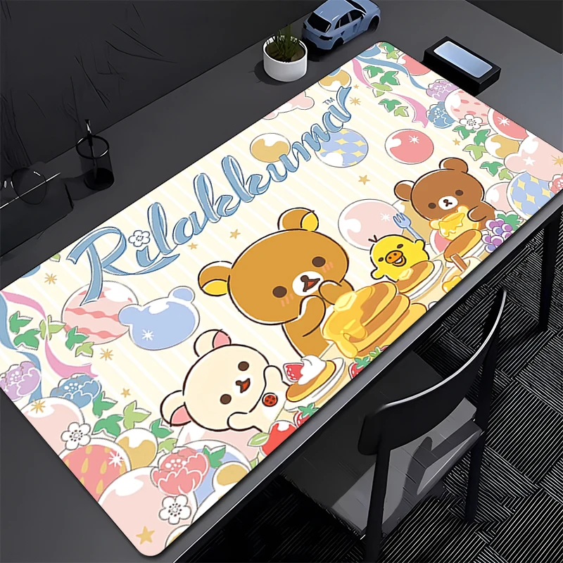 

Коврик для мыши для ноутбука Korilakkuma Rilakkuma коврик для мыши офисный ПК игровые аксессуары аниме коврик для клавиатуры геймер Kawaii мультфильм настольный коврик