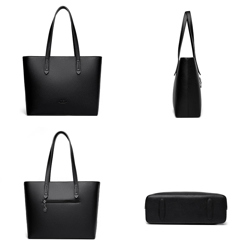 New High Quality Fashion Soft Leather Women\'s Bucket Bag Luxury Trendy Women Handbag Large Capacity Female Shopping Bags Wallet
