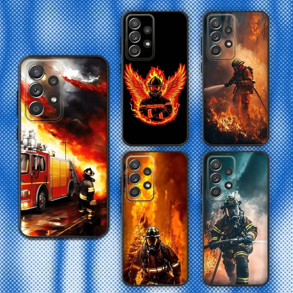

Fireman Firefighter Phone Case For Samsung S25,S24,S21,S22,S23,S30,Ultra,S20,Plus,Fe,Lite,Note,10,9,5G Black Cover