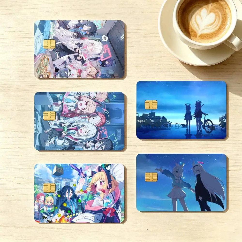 Anime B-Blue A-Archive Credit Card HD Stickers Small Chip Waterproof Sticker Game Card Decal Gift