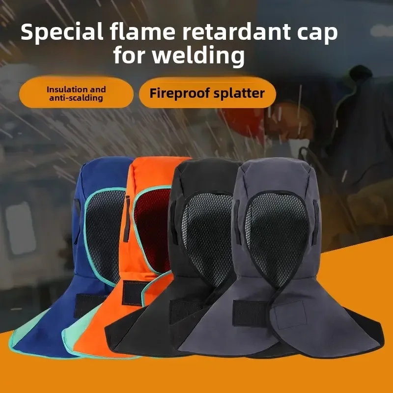 Professional Flame Retardant Welding Helmet with Shoulder Cape, Anti-Splatter, Fireproof, Breathable Dust-proof Hat