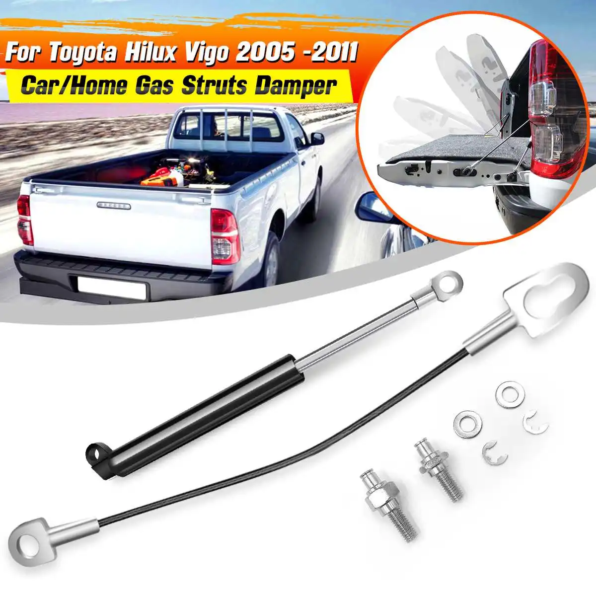 1/2PCS Car Rear Tailgate Support Rod Lift Gas Strut Bar Shock Damper Gas Spring For Toyota for Hilux Vigo SR5 2005-2015