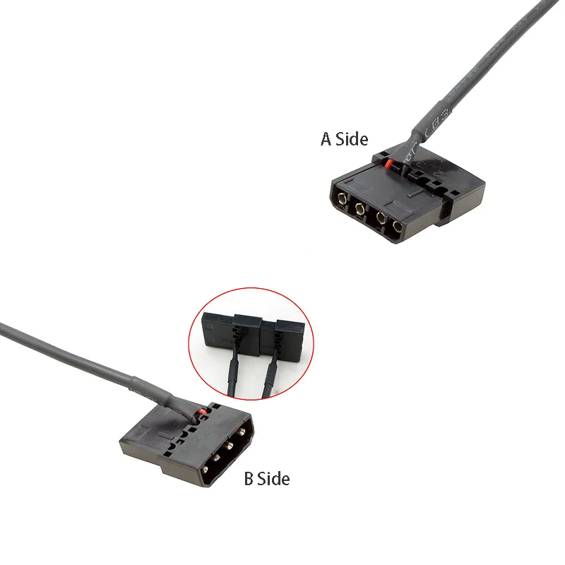 شريط إضاءة LED تحكم IDE كبير 4 دبوس 12 فولت إلى تيار مستمر 5521 ذكر كابل الفاصل الكمبيوتر الكمبيوتر ضوء سلك إمداد الطاقة تمديد محول
