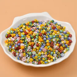 10g 4/5mm Candy Color Watermelon Glass Beads Charms Spacer Stripe Beads for Jewelry Making DIY Needlework Handmade Jewelry Mater