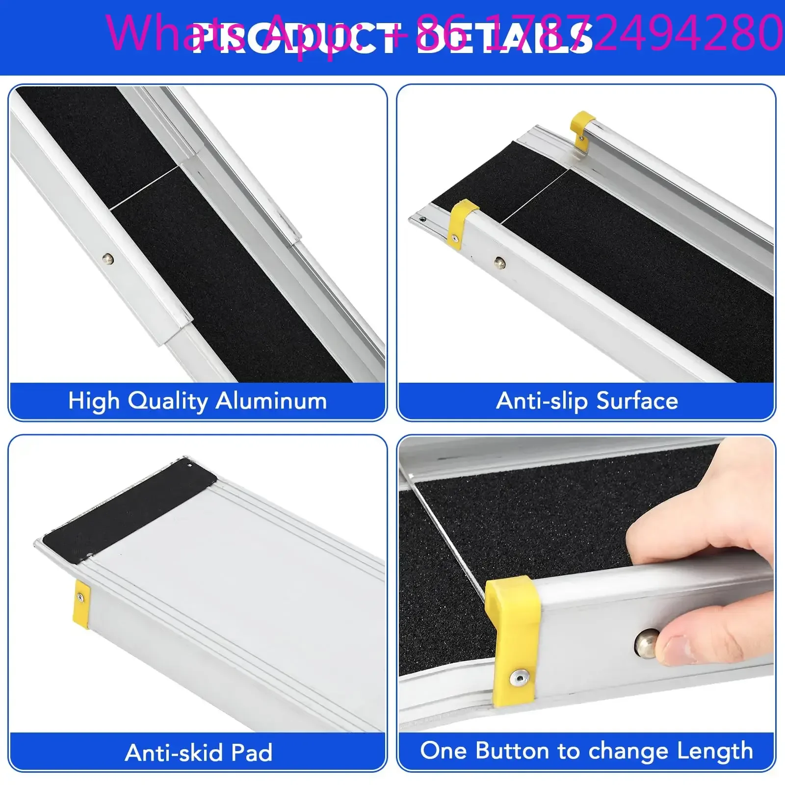 Ramps for Home Steps, 4.5-8 Ft Adjustable Aluminum Ramps for with Storage Bag