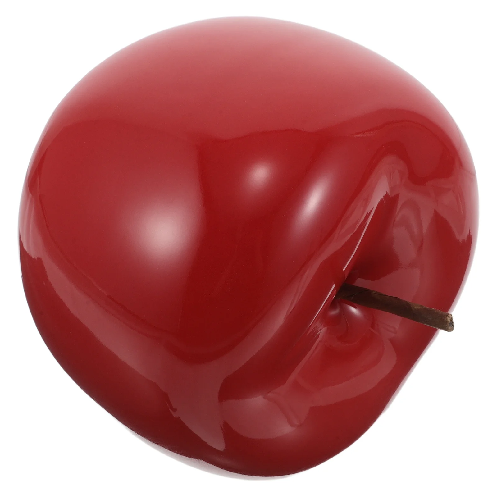 

Ceramic Apple Ornament Red Glossy Decorative Fruit Sculpture Home Kitchen Fake Fruit Decor Christmas Apple Accent
