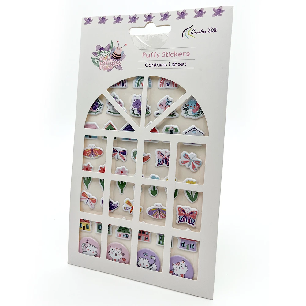 Kreative Pfad-Sticker: Niedliche, bauschige Vintage-Scrapbooking-Aufkleber für Fotokarten, Journaling und Planer – Kleine Scrapbook-Stickerbögen – Detail 8