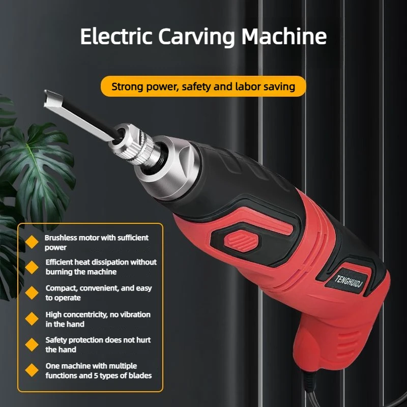 Electric Carving Chisel Handheld Woodworking Carving Machine High-power Wood Carving Tool Set Carpentry Professional Hand Tools