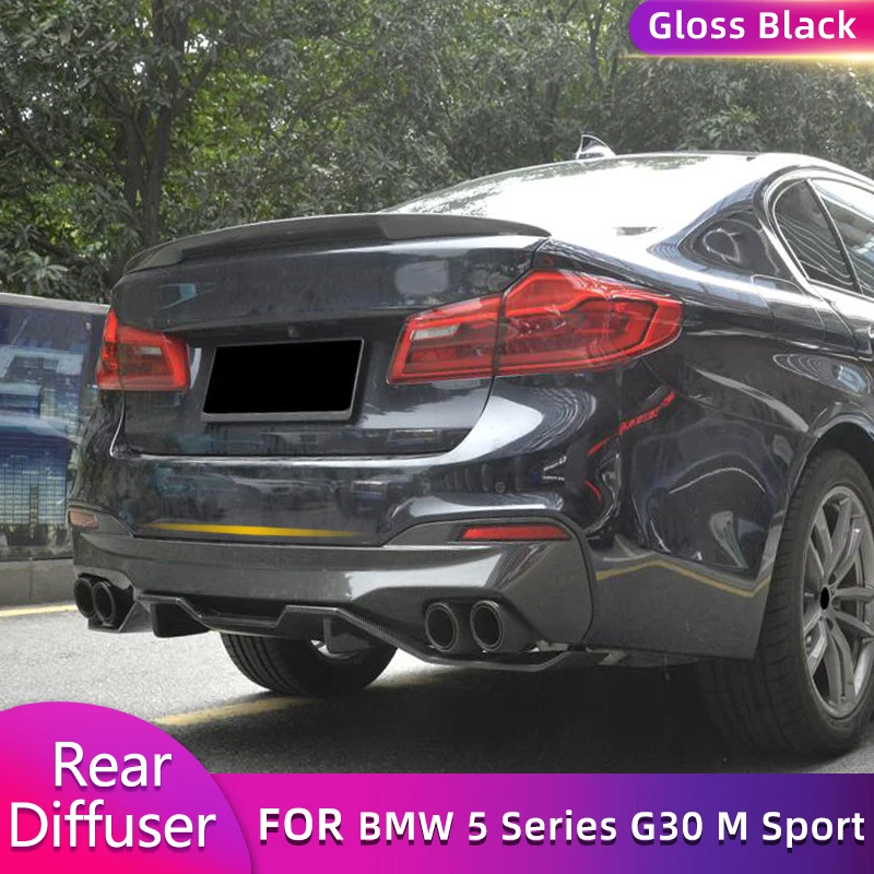 

Car Rear Bumper Diffuser Lip Spoiler For BMW 5 Series G30 M Sport Sedan 4 Door 2017-2019 Rear Diffuser Lip Trim FRP Gloss Black