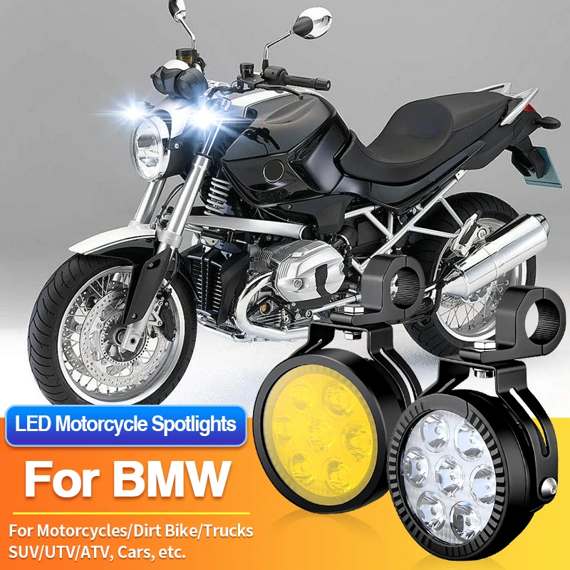 1 Set LED Motorcycles Headlight Two-Color Fog Light Spotlight SUV ATV Off Road for BMW F700GS/F650/K1600/R1250GS/R1100GS/K1200S