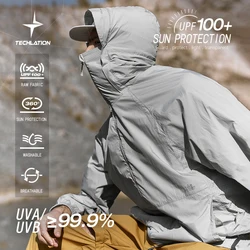 INFLATION Lightweight UV Protection Jacket 2024 Summer Breathable Outdoor Hiking Hooded Jacket Sportswear