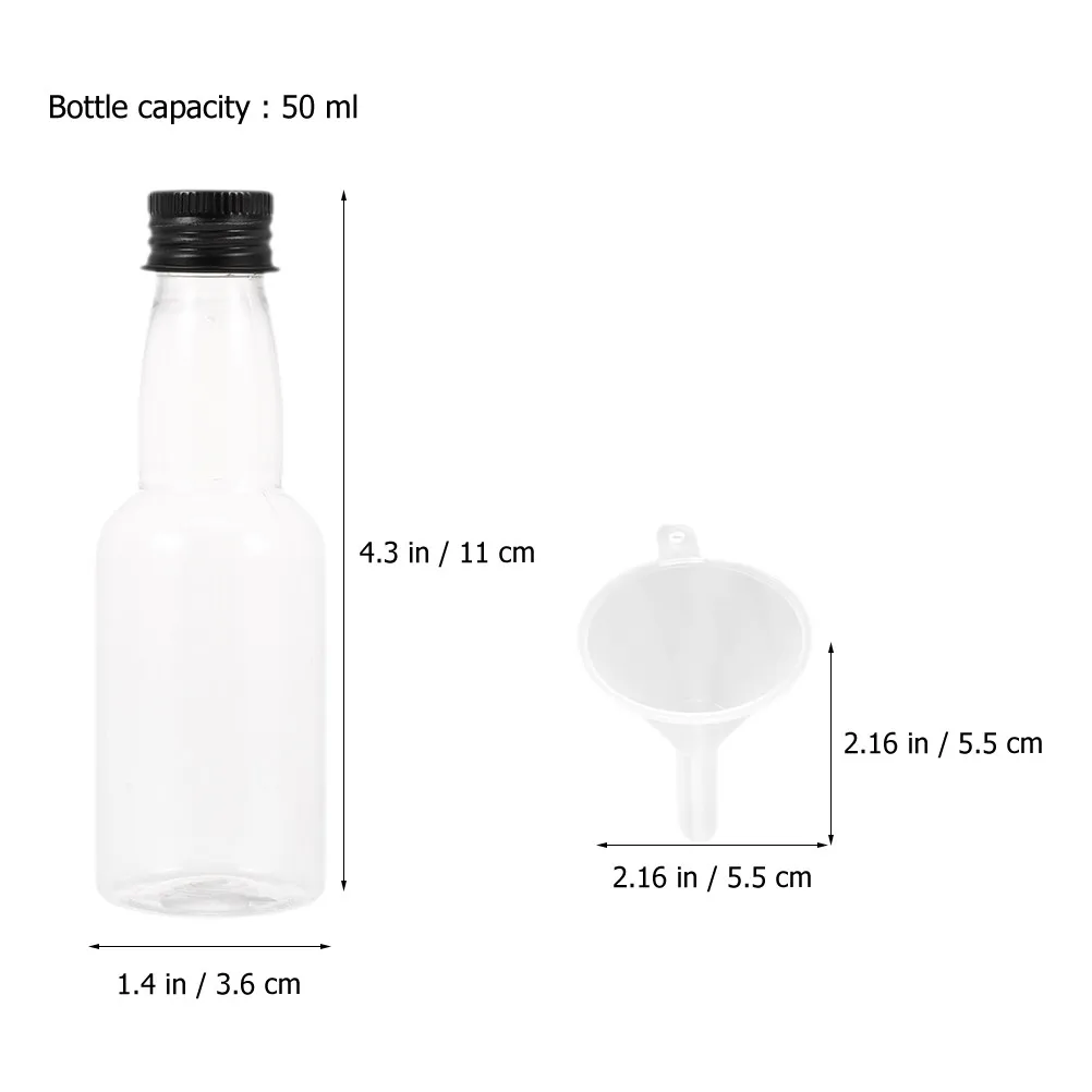 1Set Mini Liquor Bottles Transparent Empty Seasoning Bottles Spill Proof Lids Travel Portable Reusable Beverage Container view 5