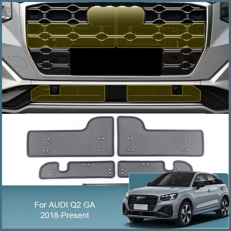 

Stainless Steel Car Insect Screening Mesh Front Grille Insert Net Styling For Audi Q2 GA E-Tron 2018-2025 Auto Accessories