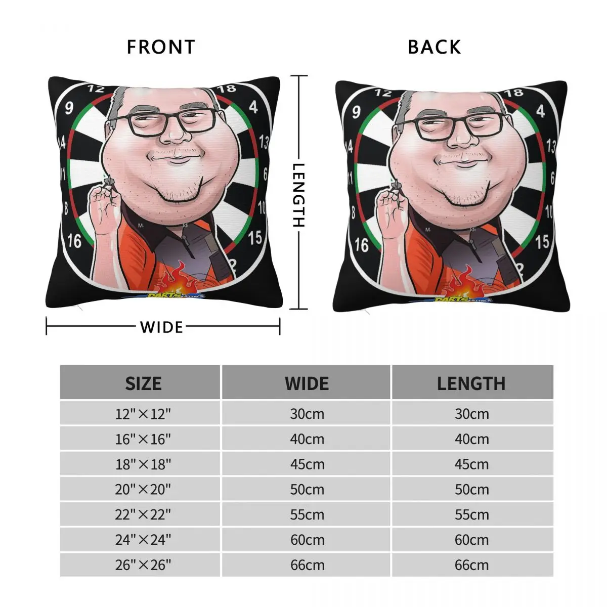 Caricatura Stephen Darts Attack Square Pillowcase Polyester Linen Velvet Pattern Zip Decor Throw Pillow Case Home Cushion Cover