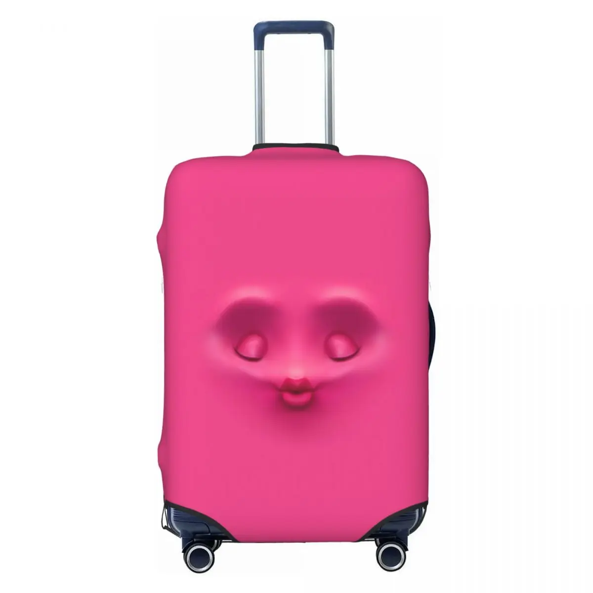 Couverture de valise imprimée d'expression mignonne, protection de voyage de croisière de visage, fournitures de bagages élastiques de vacances