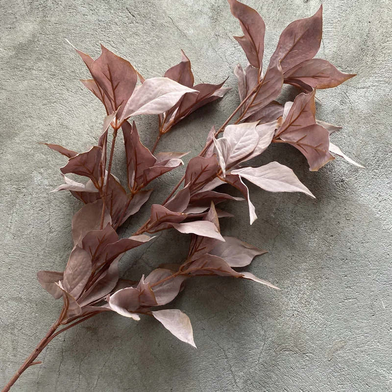 

5pcs Long Branch Hazel Leaves Silk Fake Plants Wedding Hall Floral Artificial plants Party Home Garden Decoration Accessories