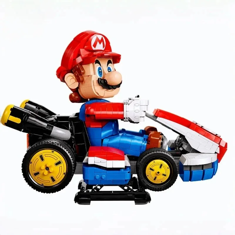 Criativo dos desenhos animados super bros jogo montagem brinquedos 72037 kart 1972 peças brinquedos de corrida, presentes de natal, presentes de aniversário